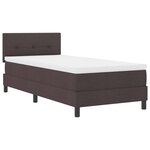 vidaXL Lit à ressorts avec matelas Marron foncé 90 x 200 cm tissu