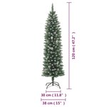 vidaXL Sapin de Noël artificiel mince avec support 120 cm PVC