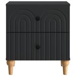 vidaXL Cabinet de chevet avec tiroir 2 Pièces Noir 43 x 34 5 x 48 cm