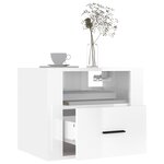 vidaXL Tables de chevet murales 2 Pièces Blanc brillant 50x36x40 cm