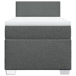 vidaXL Sommier à lattes de lit avec matelas Gris foncé 80x200 cm Tissu