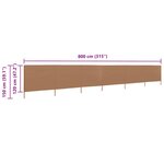 vidaXL Paravent 6 panneaux Tissu 800 x 120 cm Taupe