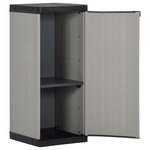 vidaXL Armoire de rangement de jardin 1 étagère Gris/noir 35x40x85 cm