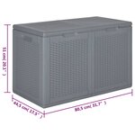 vidaXL Boîte de rangement de jardin gris PP rotin 180 L