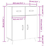 vidaXL Buffet chêne sonoma 69 5x34x90 cm bois d'ingénierie