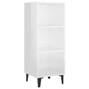 vidaXL Buffet Blanc brillant 34 5x32 5x90 cm Bois d'ingénierie