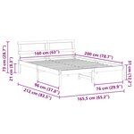 vidaXL Cadre de lit Marron cire 160 x 200 cm Bois massif en pin