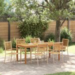 vidaXL Ensemble de salle à manger pour jardin 7 Pièces Beige Poly rotin