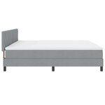 vidaXL Lit à ressorts avec matelas Gris clair 200 x 200 cm tissu