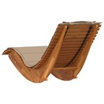 vidaXL Transat avec coussin 2 Pièces Marron Bois d'Acacia Massif