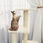 vidaXL Arbre à chat avec griffoirs en sisal Crème 92 cm