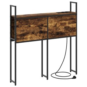 vidaXL Headboard de Rangement avec Station de Charge Chêne fumé 80 cm