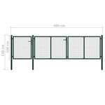 vidaXL Portail de jardin Acier 400 x 100 cm Vert