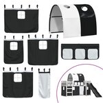 vidaXL Lit superposé sans matelas avec toboggan blanc noir 80x200 cm