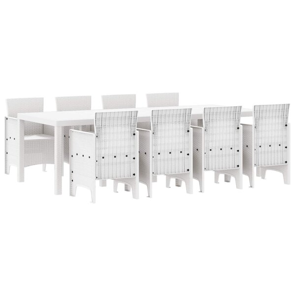 vidaXL Ensemble de salle à manger pour jardin 9 Pièces Gris clair