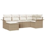 vidaXL Ensemble de canapé de jardin 6 Pièces Beige Poly rotin