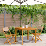 vidaXL Chaises de bistrot lot de 2 taupe bois d'acacia massif et tissu