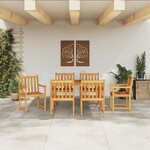 vidaXL Ensemble de salle à manger pour jardin 7 Pièces Marron