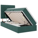 vidaXL Lit de rangement LED avec matelas Vert foncé 90 x 200 cm