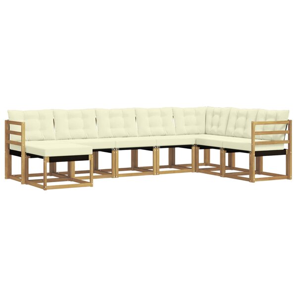 vidaXL Ensemble de canapés d'extérieur 8 pc Blanc et crème