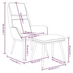 vidaXL Chaise de relaxation avec tabouret Gris clair Tissu
