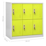 vidaXL Armoires à casiers 5 Pièces Gris clair et vert 90x45x92 5 cm Acier