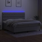 vidaXL Sommier à lattes de lit et matelas et LED Gris clair 200x200 cm