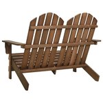 vidaXL Chaise de jardin Adirondack 2 places bois sapin massif marron