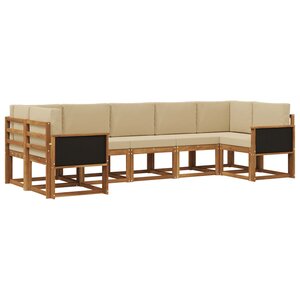 vidaXL Ensemble de canapés d'extérieur 7 pc Naturel et Beige