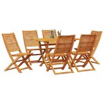 vidaXL Ensemble de salle à manger pour jardin 7 Pièces Marron