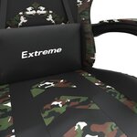 vidaXL Chaise de jeu pivotante repose-pied Noir camouflage Similicuir
