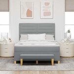 vidaXL Lit à ressorts avec tête de lit Gris clair 190 x 140 cm tissu