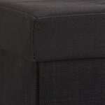 Tabouret banquette pouf de rangement pliant coffre repose-pieds 76 cm noir lin 13_0002337