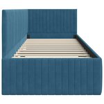 vidaXL Cadre de lit d'angle avec tête de lit Bleu 80 x 200 cm Velours