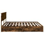 vidaXL Lit de Rangement Chêne fumé 180 x 200 cm Bois d'ingénierie