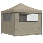 vidaXL Tente de fête 292 x 292 x 315 cm Taupe Tissu Oxford