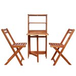 vidaXL Mobilier de bistro pliable 3 Pièces Bois d'acacia solide