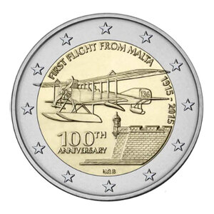 2 euros commémorative Malte 2015 - Aviation.