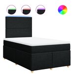 vidaXL Sommier à lattes de lit avec matelas noir 120x190 cm tissu