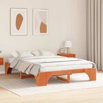 vidaXL Cadre de lit Brun cire 150 x 200 cm Pin massif
