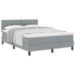 vidaXL Lit à ressorts avec matelas Gris clair 140 x 200 cm tissu