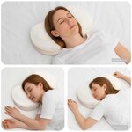 vidaXL Coussin pour le cou Blanc 53 x 35 x 11 cm Polyester