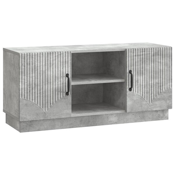 vidaXL Meuble TV Gris béton 102 x 34 5 x 47 cm Bois d'ingénierie