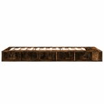 vidaXL Cadre de lit chêne fumé 100x200 cm bois d'ingénierie