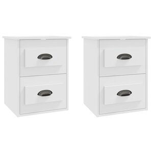 vidaXL Tables de chevet murales 2 Pièces blanc 41 5x36x53 cm