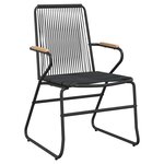 vidaXL Ensemble de salle à manger pour jardin 3 Pièces Noir Rattan PVC