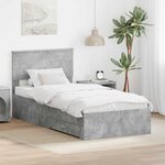 vidaXL Cadre de lit Gris béton 90 x 200 cm Bois d'ingénierie