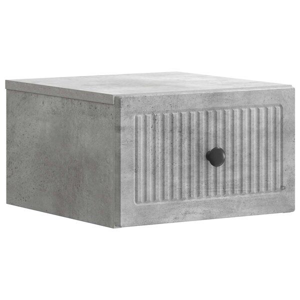 vidaXL Cabinet de chevet mural Gris béton 33 x 34 5 x 20 cm
