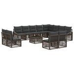 vidaXL Ensemble de canapé de jardin 13 pc Gris polyrotin