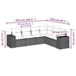 vidaXL Salon de jardin avec coussins 6 Pièces beige résine tressée